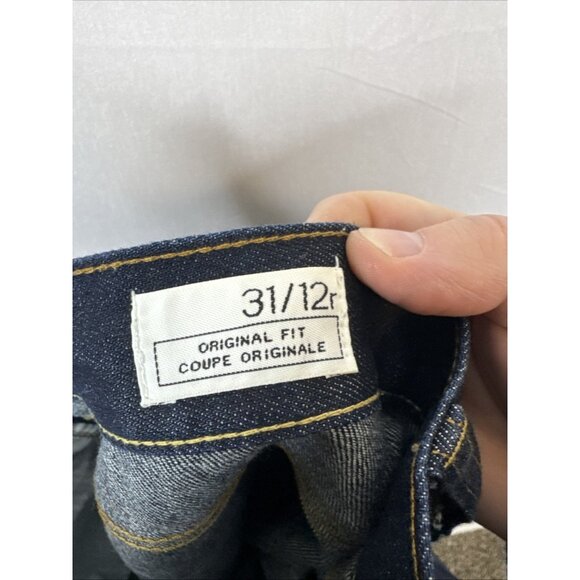 GAP 1969 Selvedge Jeans Mens 31x30 Original Fit Rinsed Selvage Dark Denim - Picture 7 of 9